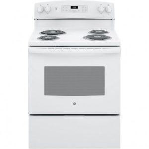 GE 30-inch 5.0 cu.ft. Single Oven Electric Range with Self-Cleaning Oven in White *NEW* ( JCBP240DMWW )